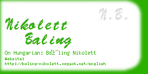 nikolett baling business card